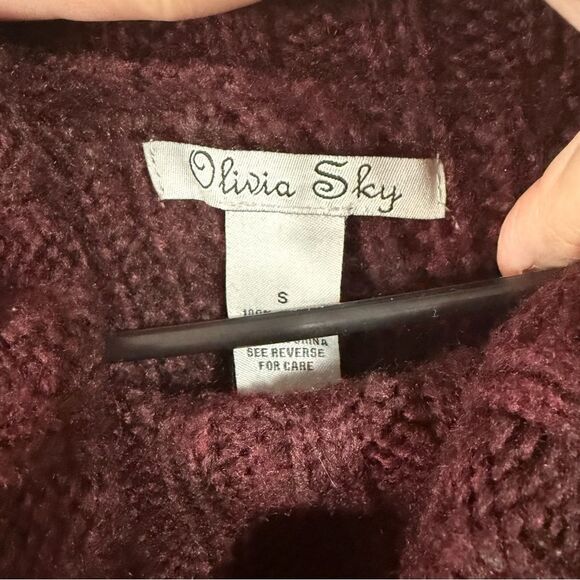 Olivia Sky Burgundy Sweater with Cowl Neck - Picture 3 of 4